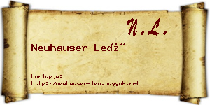 Neuhauser Leó névjegykártya